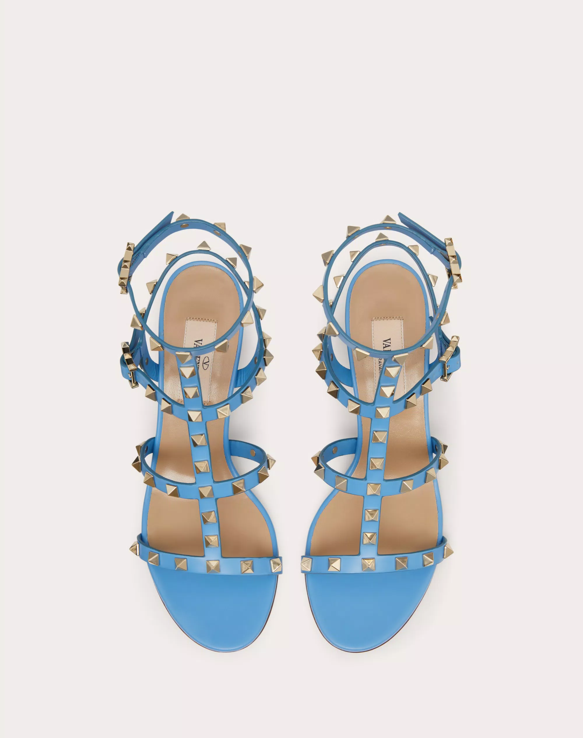 ROCKSTUD CALFSKIN ANKLE STRAP SANDAL 60 MM